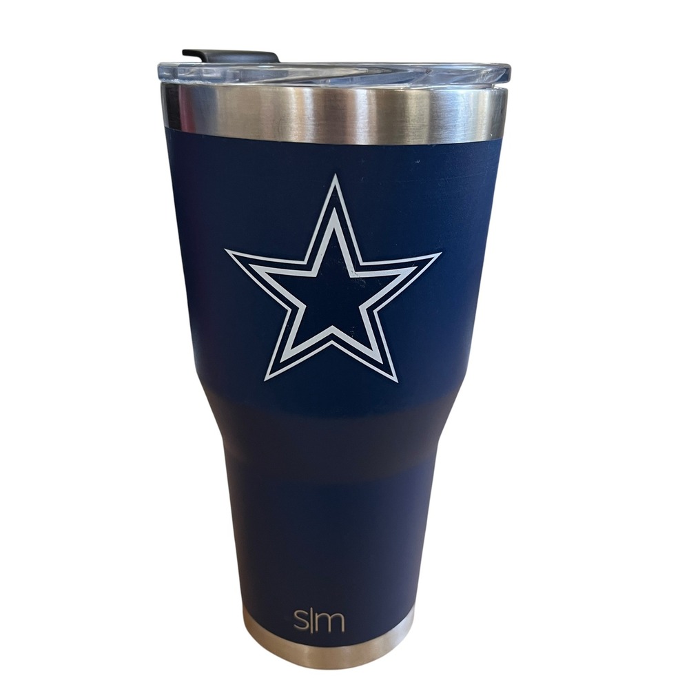 Simple Modern Dallas Cowboys 30oz Cruiser Tumbler Navy Blue Stainless Steel Mug